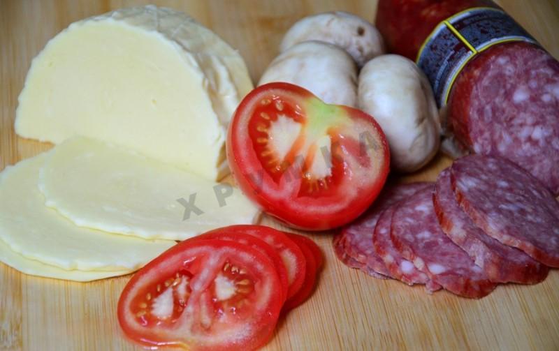 Шаг 6 приготовления Закусочный пирог с помидорами сыром и кабачками