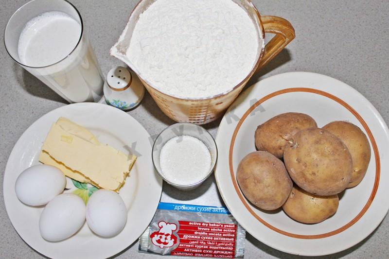 Шаг 1 приготовления Картофельные шаньги на сливочном масле дрожжах со сметаной
