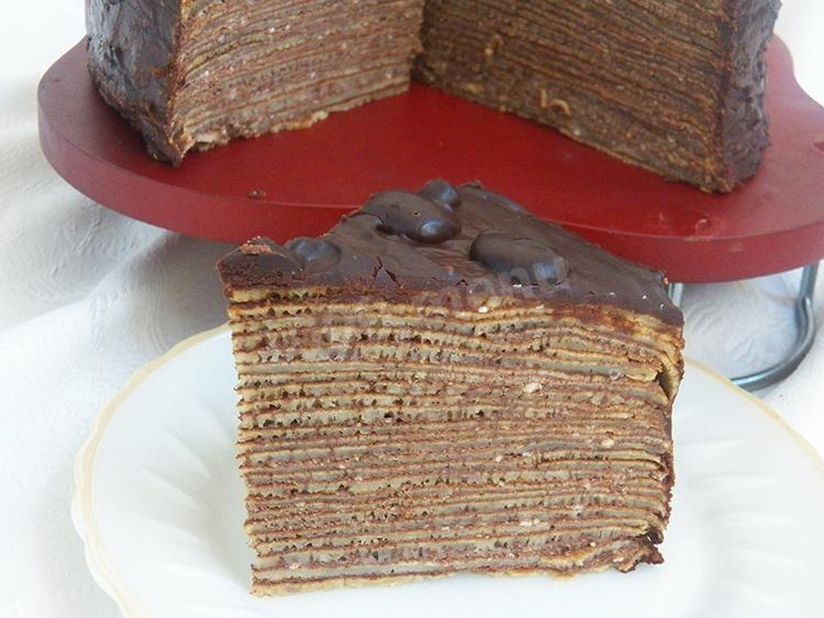 Шаг 23 приготовления Торт из блинов с кремом из творога и какао