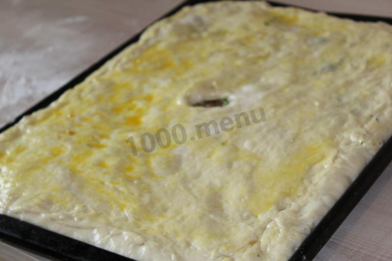 Шаг 27 приготовления Пирог с капустой и мясным фаршем дрожжевой
