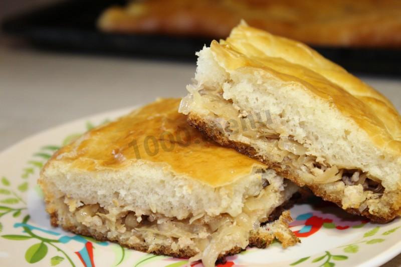 Шаг 30 приготовления Пирог с капустой и мясным фаршем дрожжевой