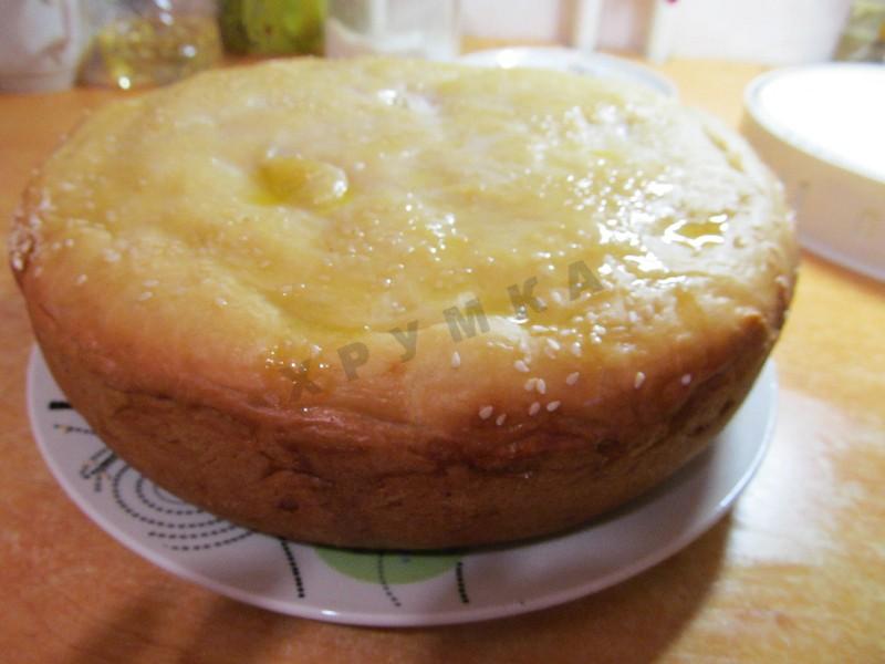 Шаг 24 приготовления Пирог с мясом и картошкой в мультиварке