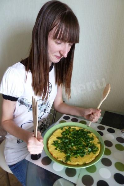 Шаг 7 приготовления Хачапури ленивые с сыром и зеленью