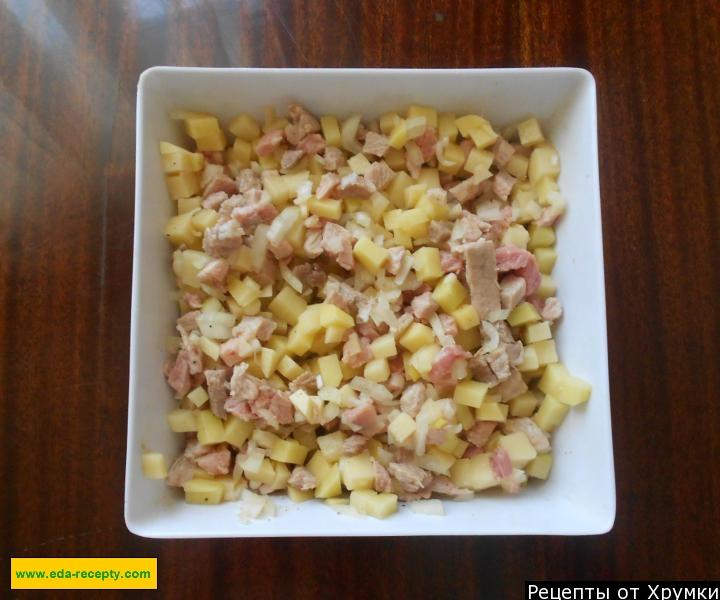 Шаг 6 приготовления Пирог с мясом и картошкой в духовке