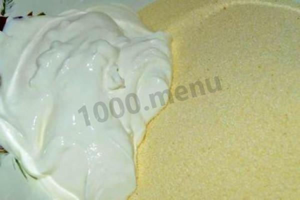 Шаг 1 приготовления Манник на сметане в мультиварке