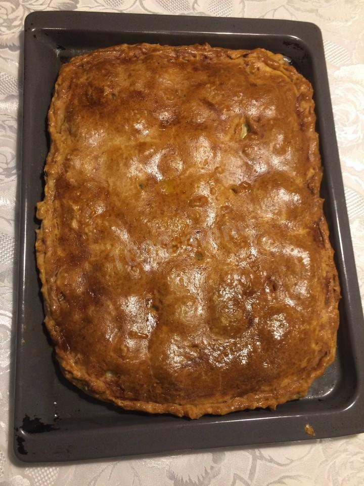 Шаг 14 приготовления Куринный пирог с картошкой и майонезом