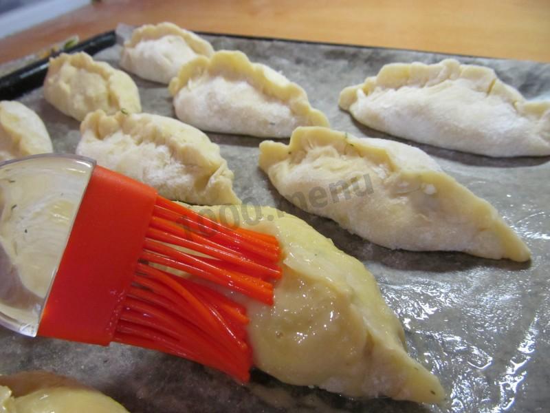 Шаг 21 приготовления Пирожки с брынзой и зеленью закусочные в духовке