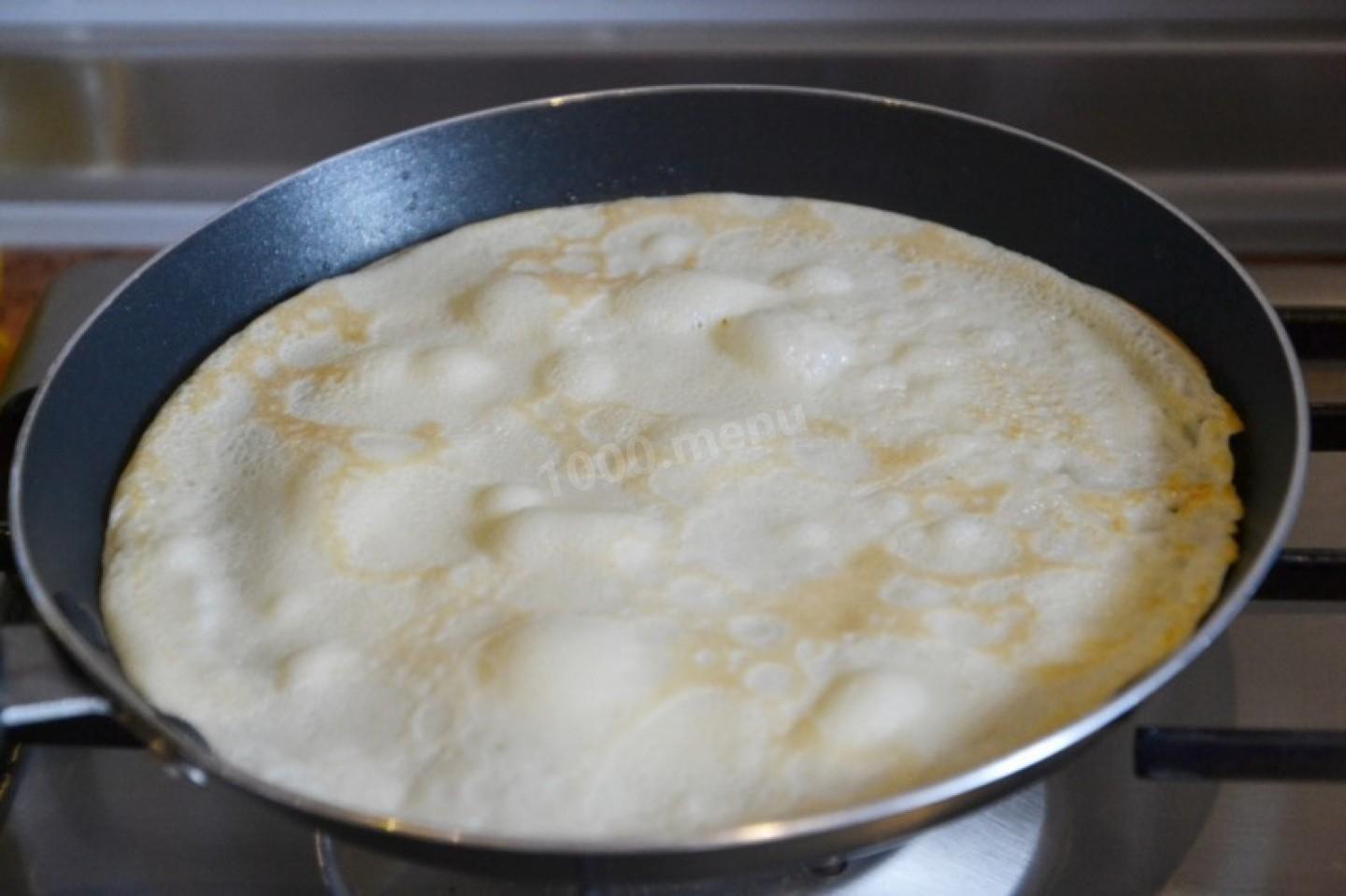 Шаг 13 приготовления Блины с мясным фаршем свинина говядина