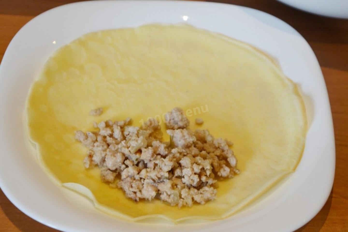 Шаг 15 приготовления Блины с мясным фаршем свинина говядина