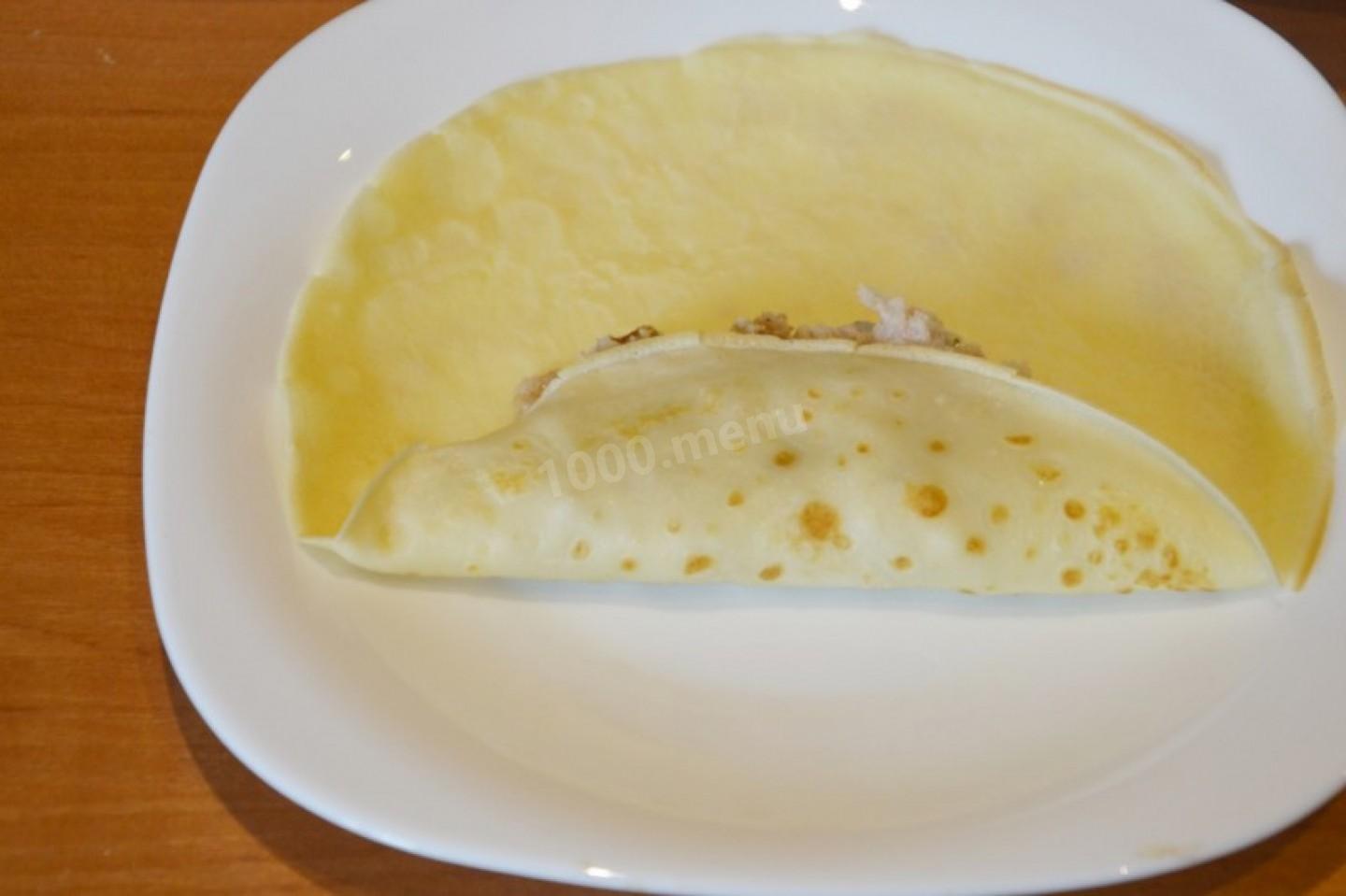 Шаг 16 приготовления Блины с мясным фаршем свинина говядина