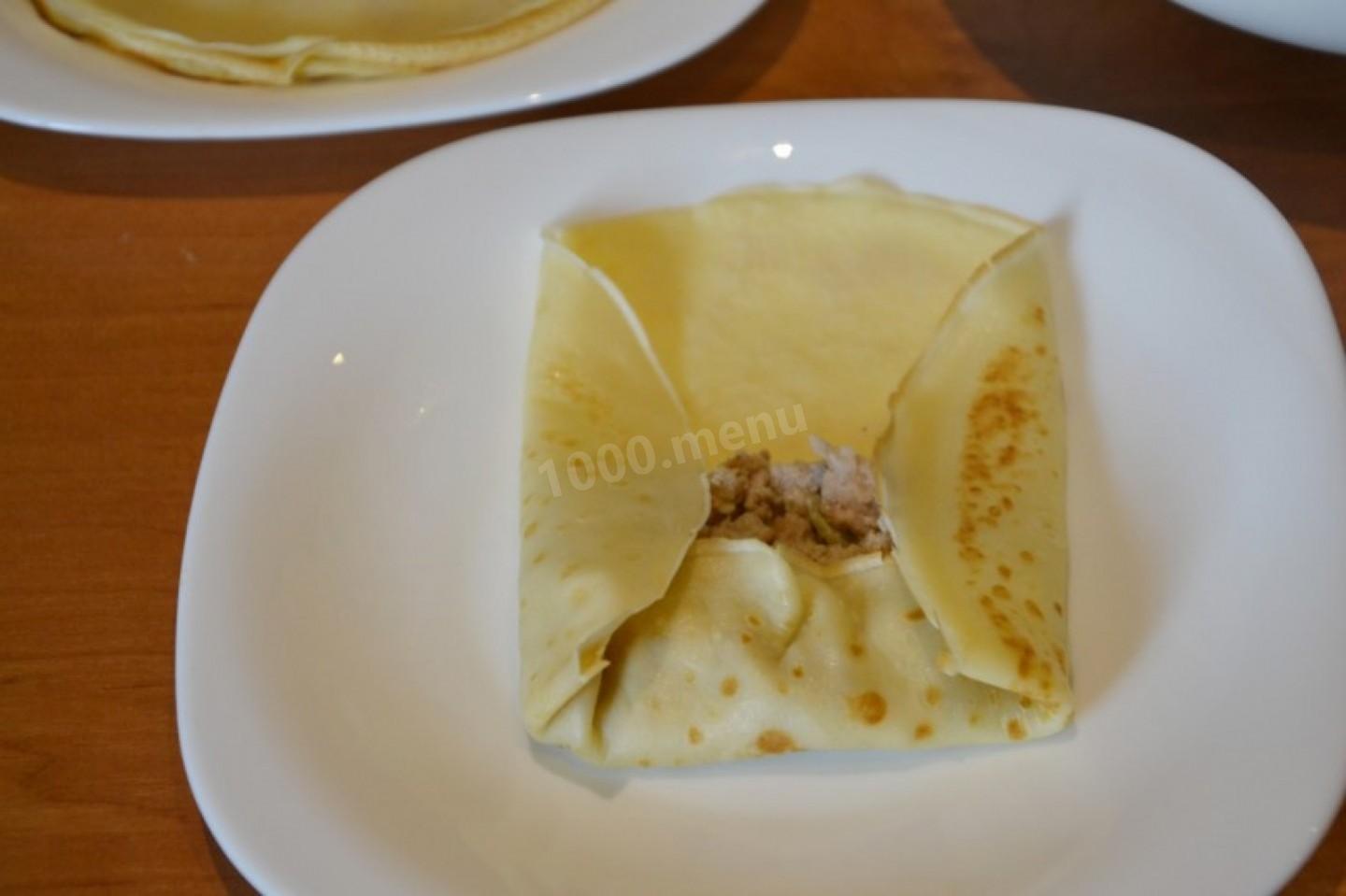 Шаг 17 приготовления Блины с мясным фаршем свинина говядина