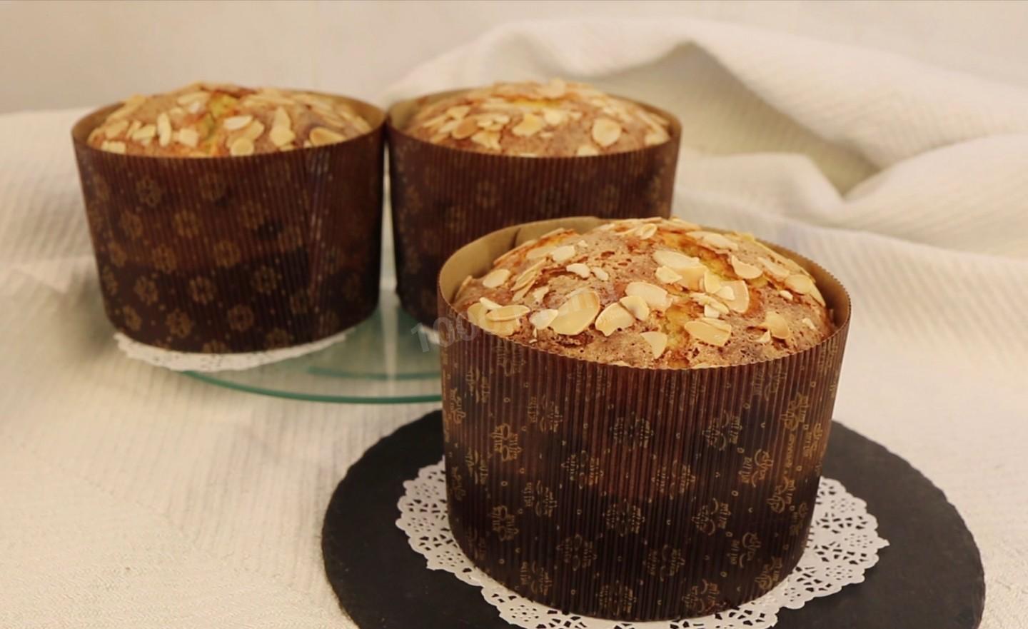 Шаг 20 приготовления Итальянский кулич с цукатами и миндальной корочкой Панеттоне