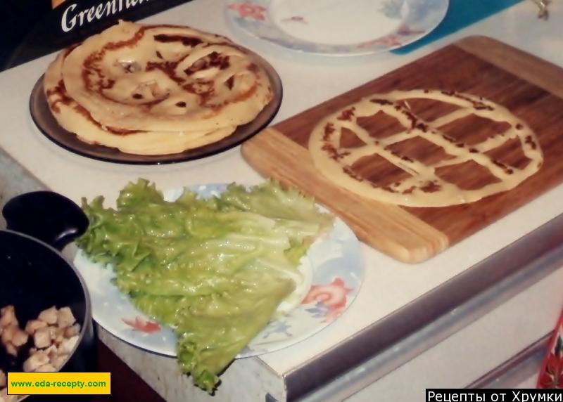 Шаг 4 приготовления Блинчики на молоке дырявые с мясом