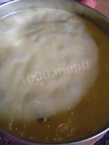 Шаг 7 приготовления Персиковый пирог с шоколадом