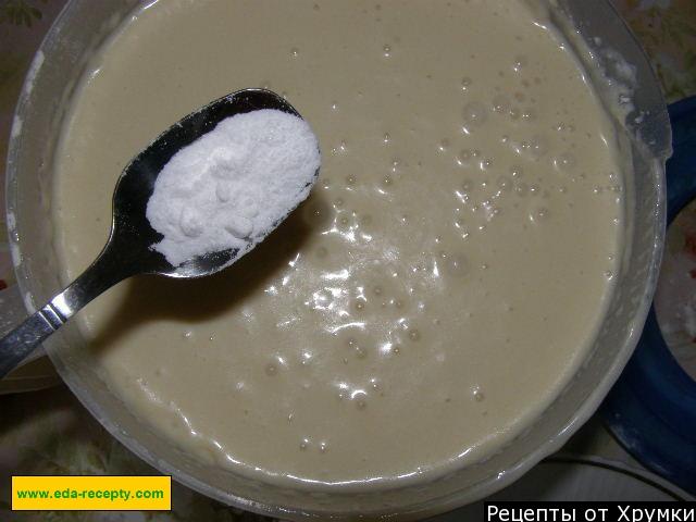 Шаг 10 приготовления Блины на кефире с яичным тестом и содой