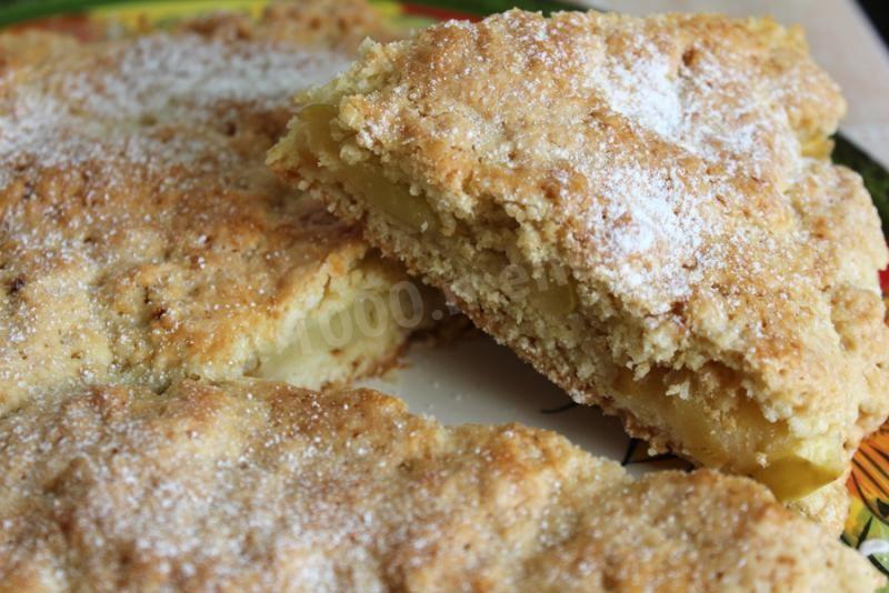 Шаг 10 приготовления Пирог с яблоками песочное