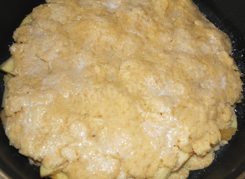 Шаг 8 приготовления Пирог с яблоками песочное