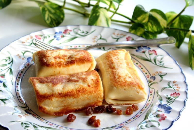 Шаг 9 приготовления Блинчики с творогом классические