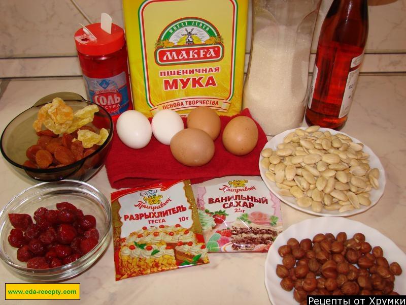 Шаг 1 приготовления Ореховый кекс с грецкими орехами и сухофруктами