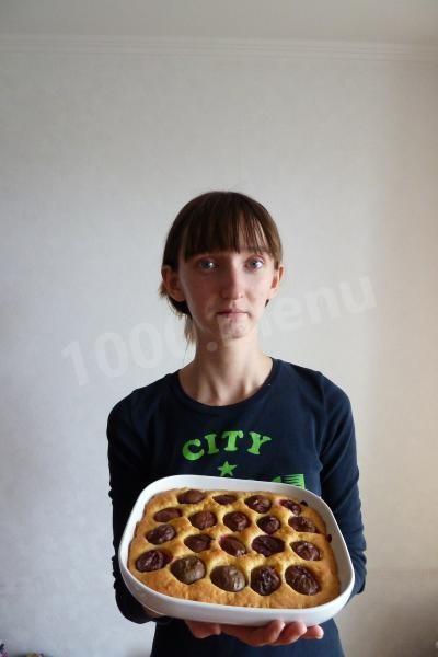 Шаг 7 приготовления Песочный пирог со сливами