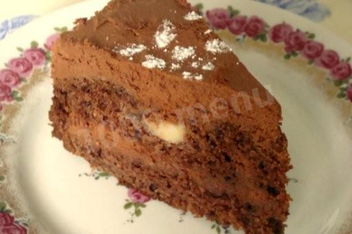 Шаг 7 приготовления Шоколадный торт с грушами