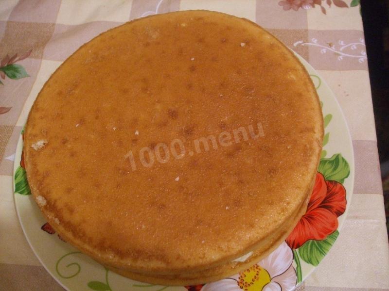 Шаг 11 приготовления Торт с фруктами без выпечки на коржах
