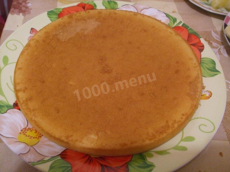 Шаг 6 приготовления Торт с фруктами без выпечки на коржах