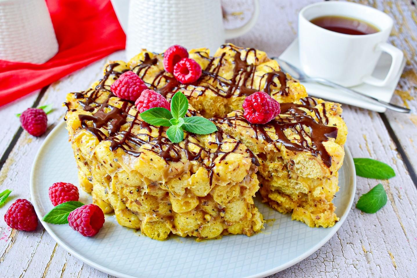 Обложка рецепта Торт из кукурузных палочек со сгущенкой на скорую руку