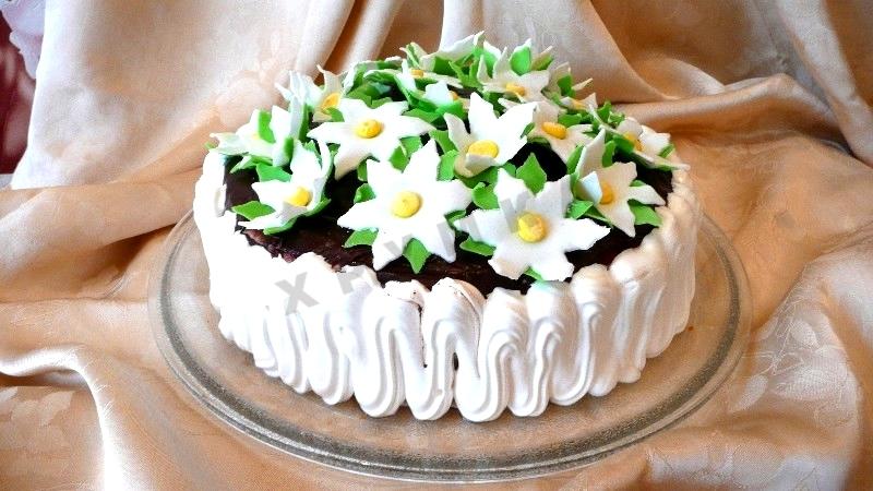 Шаг 24 приготовления Торт Невеста с цветами йогуртовый