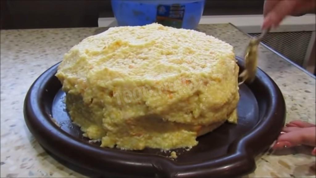 Шаг 7 приготовления Медовик на кефире с цитрусовым кремом