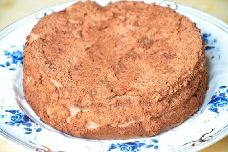 Шаг 12 приготовления Шоколадный бисквит на белках
