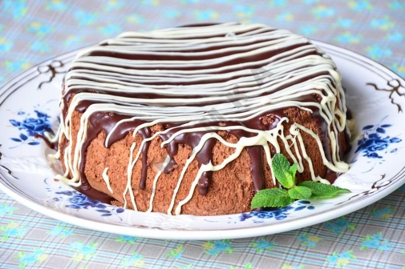Шаг 14 приготовления Шоколадный бисквит на белках