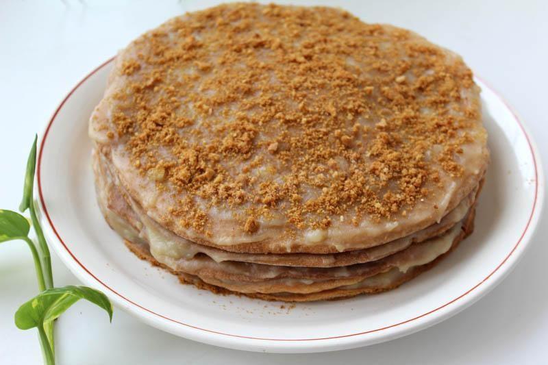 Шаг 11 приготовления Классический медовик заварной с крахмалом