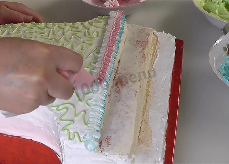 Шаг 14 приготовления Торт Букет цветов бисквит