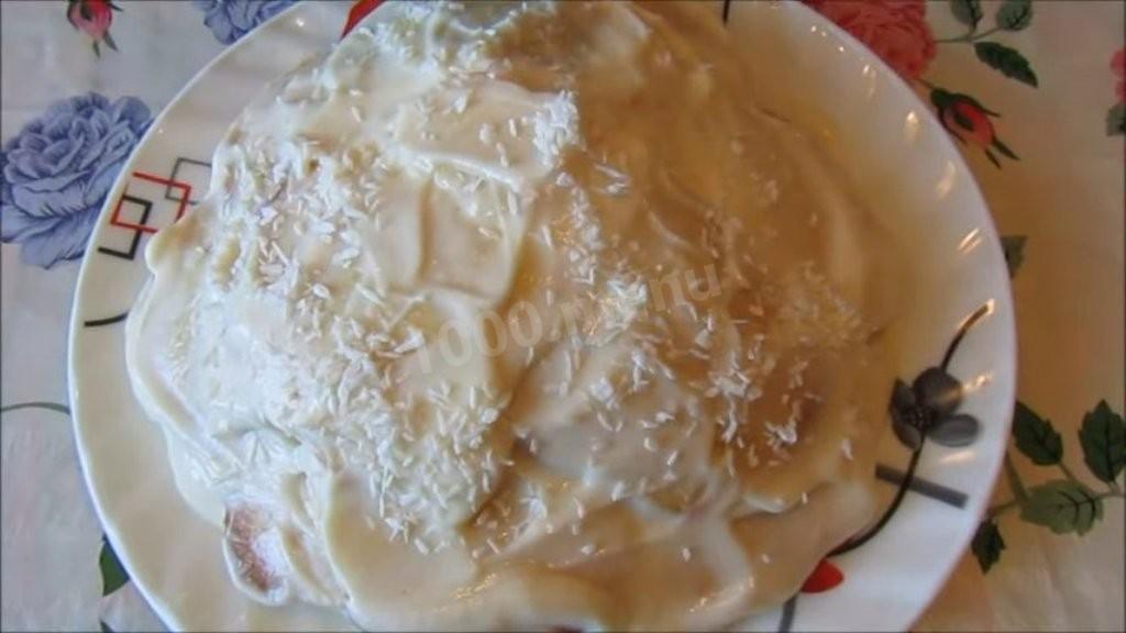 Шаг 5 приготовления Торт Снежный сугроб