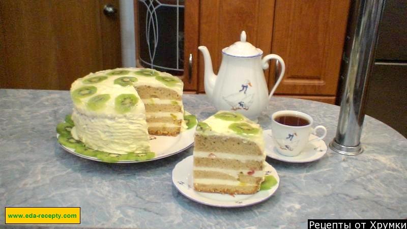 Шаг 14 приготовления Торт из бисквитных коржей с суфле