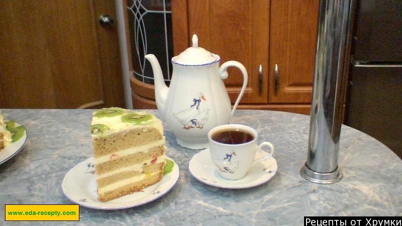 Шаг 15 приготовления Торт из бисквитных коржей с суфле