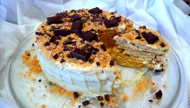 Шаг 18 приготовления Торт рубленый со сгущенкой