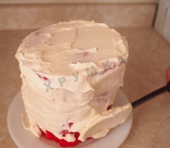 Шаг 11 приготовления Арбузный торт с фруктами