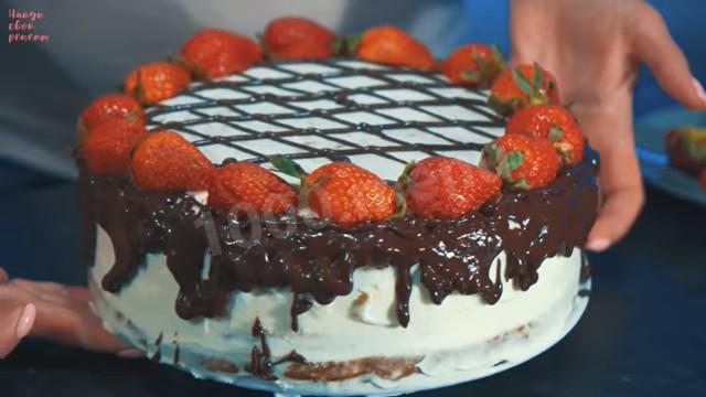 Шаг 29 приготовления Морковный торт с карамелью, грецкими орехами и сливками