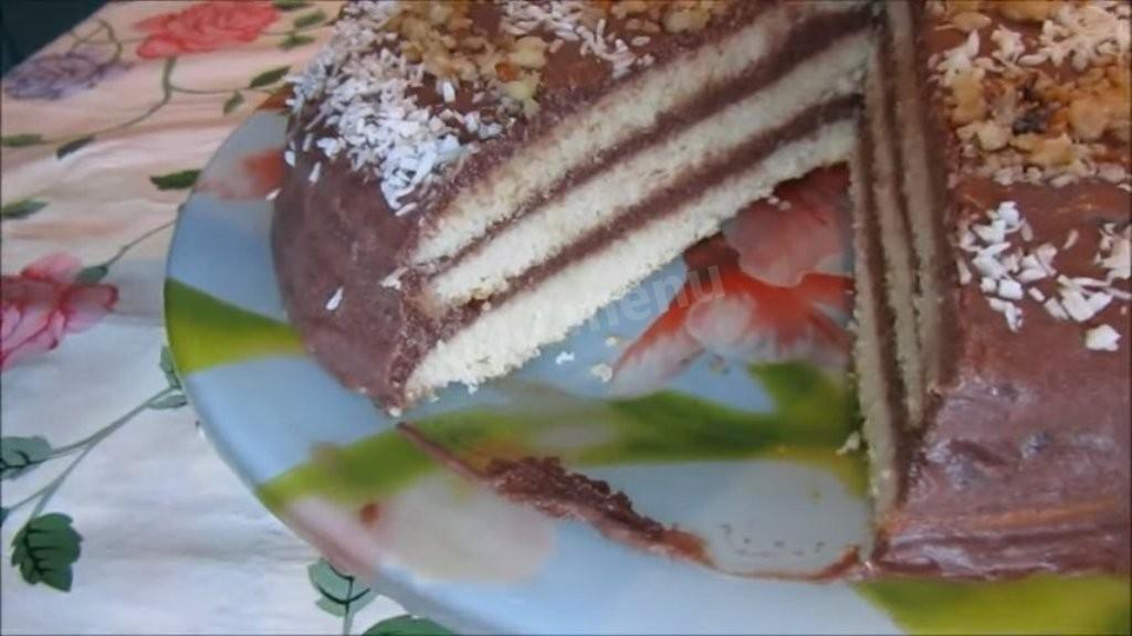 Шаг 7 приготовления Торт на сгущенном молоке с шоколадным кремом