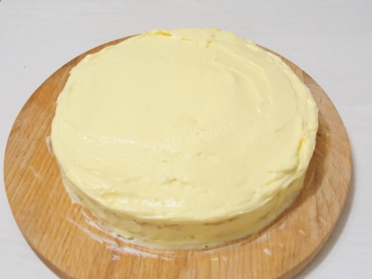 Шаг 15 приготовления Торт с коржами из миндаля и заварным кремом