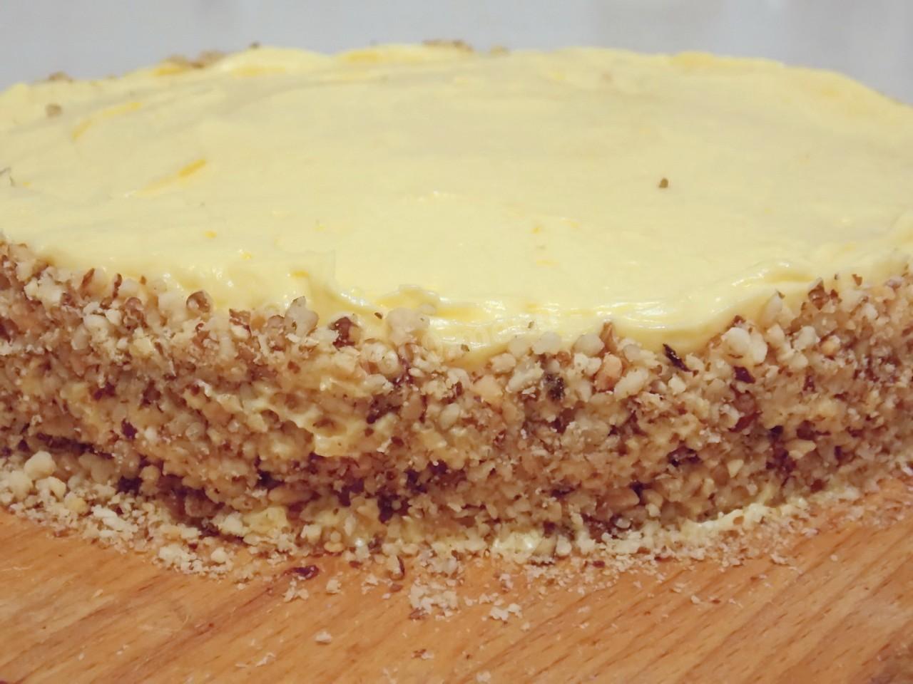 Шаг 16 приготовления Торт с коржами из миндаля и заварным кремом