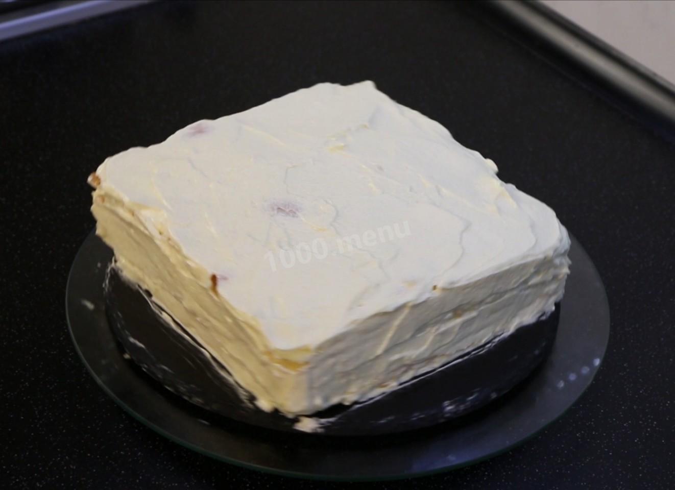 Шаг 24 приготовления Торт Наполеон со сливочным кремом и ванильным вкусом
