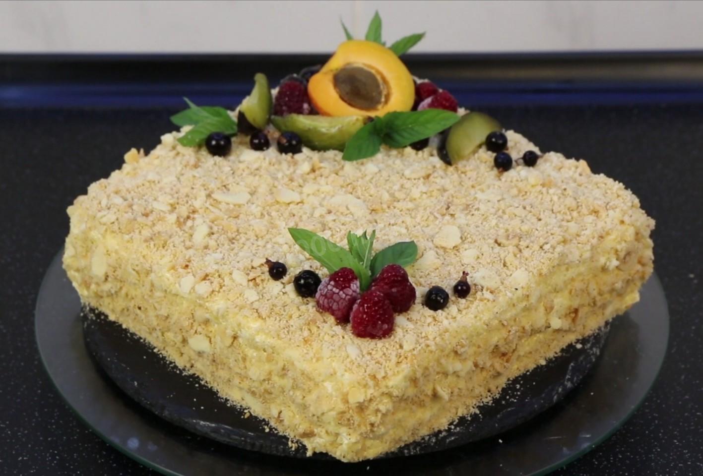 Шаг 26 приготовления Торт Наполеон со сливочным кремом и ванильным вкусом