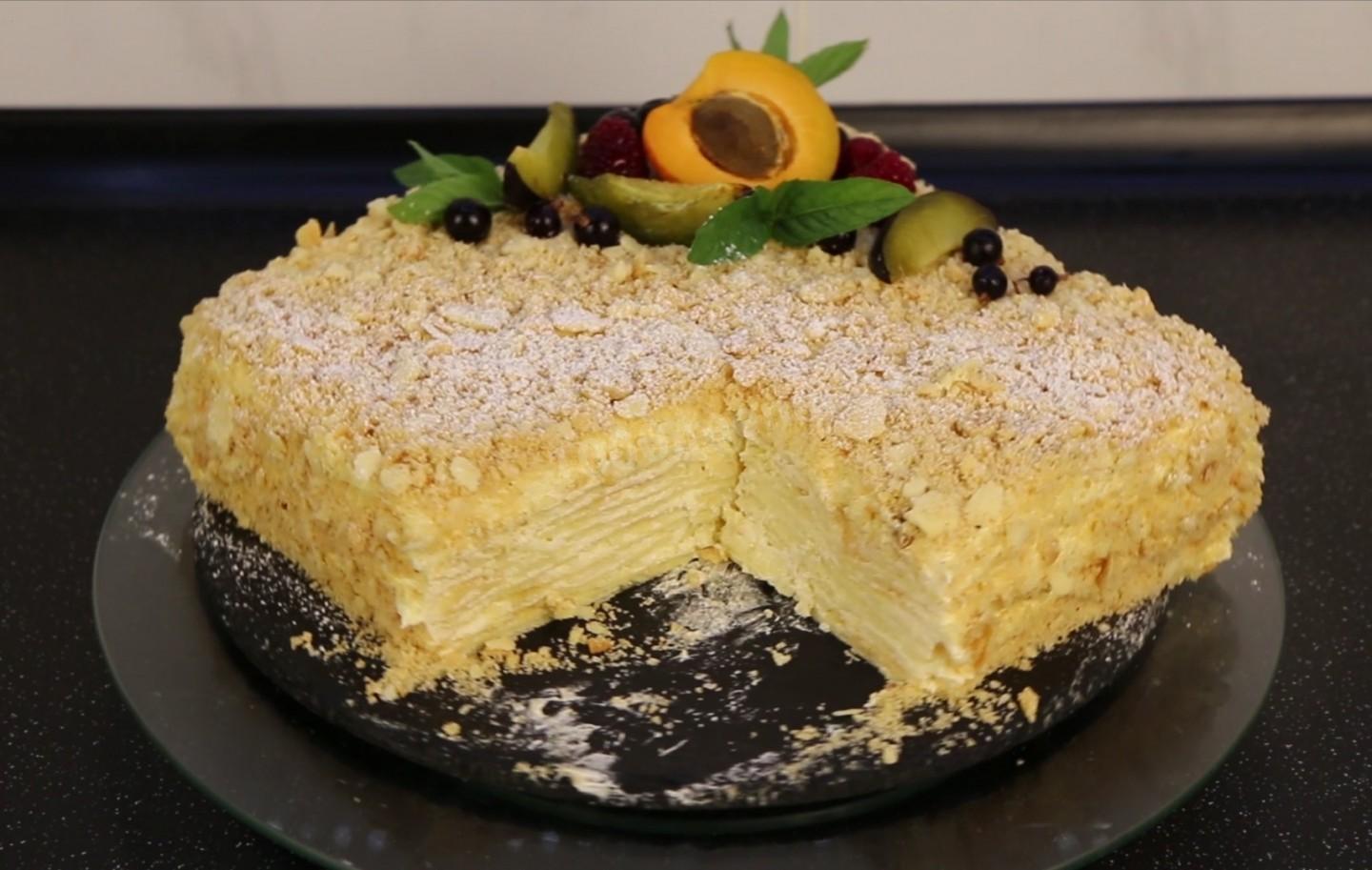 Шаг 29 приготовления Торт Наполеон со сливочным кремом и ванильным вкусом