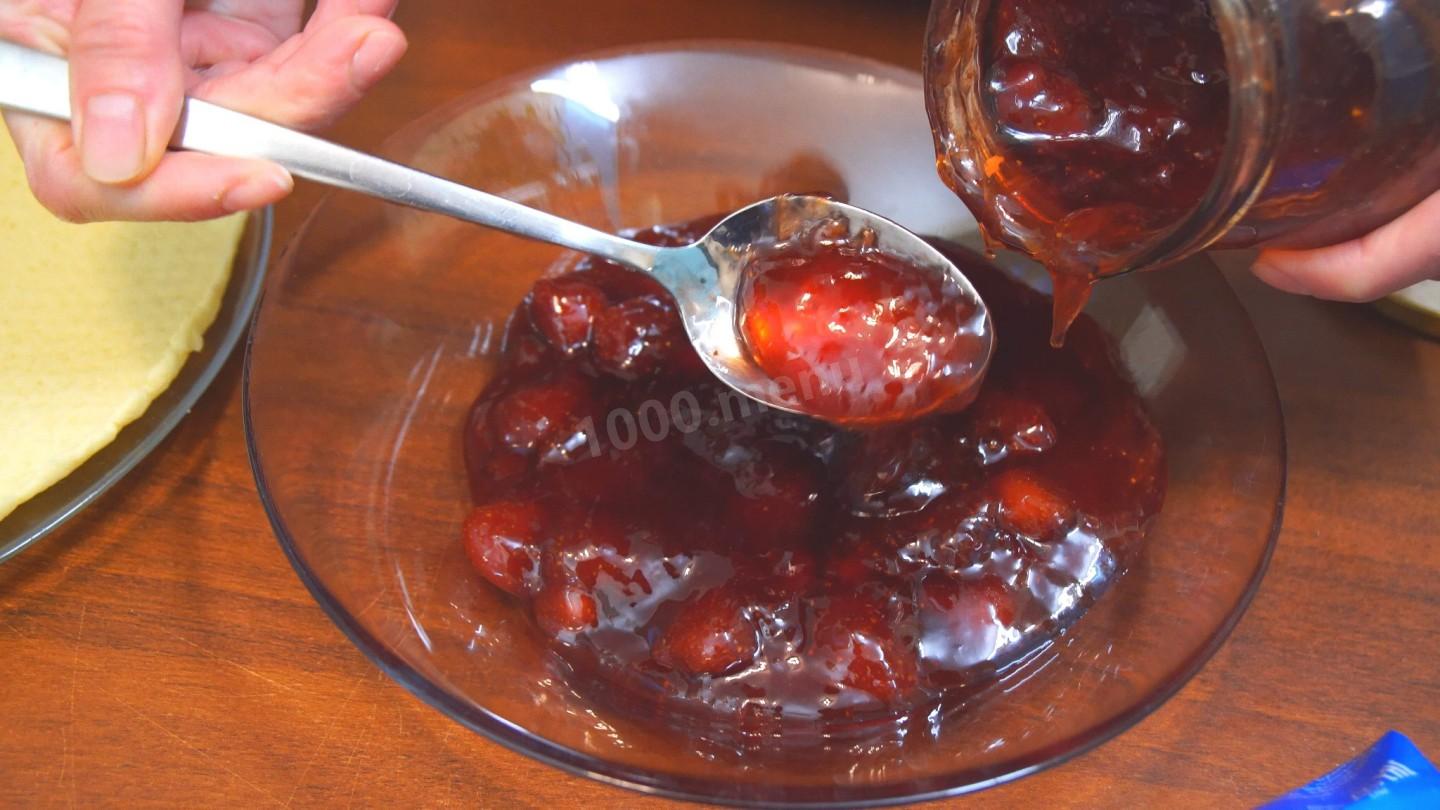 Шаг 16 приготовления Песочный торт с арахисом и грецкими орехами