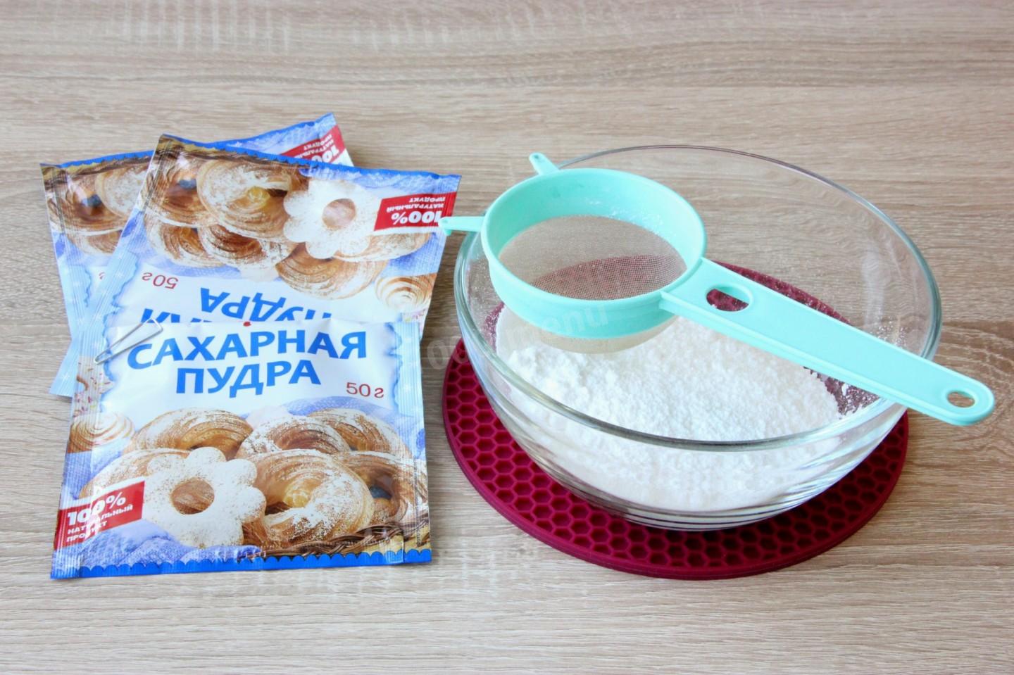 Шаг 4 приготовления Белковая глазурь из белков