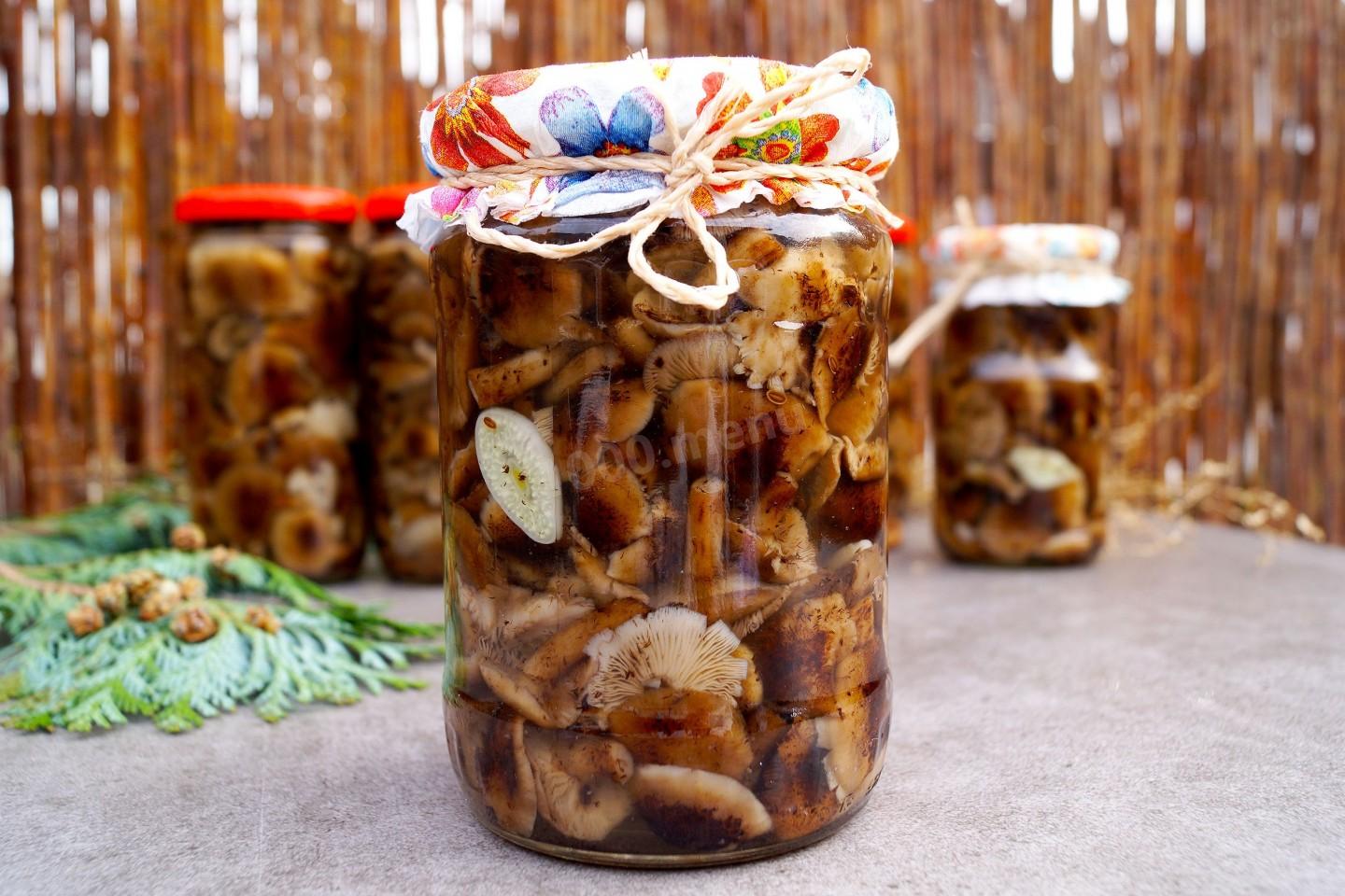 Шаг 8 приготовления Маринованные опята с укропом на зиму