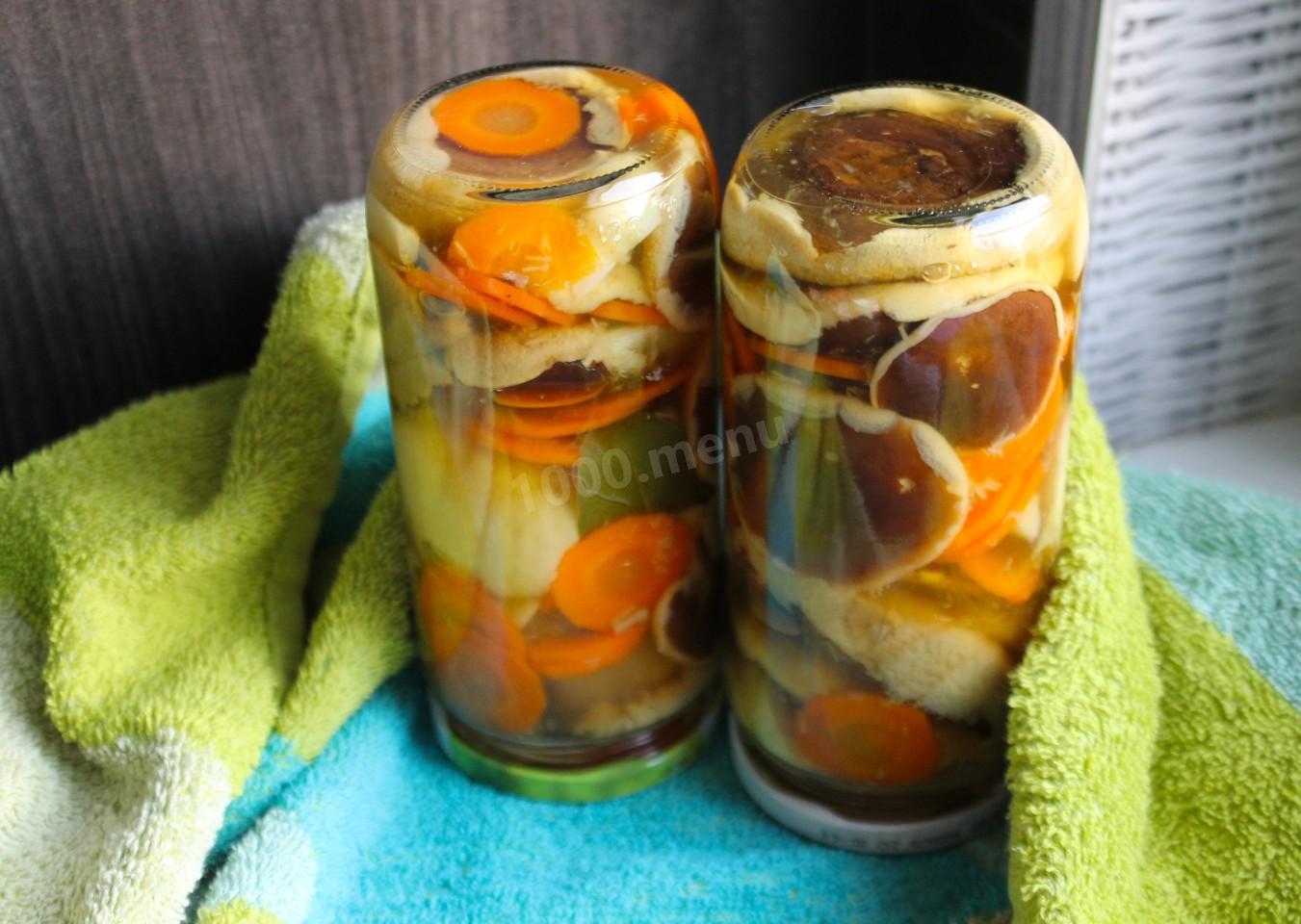 Шаг 11 приготовления Маринованные моховики с морковью на зиму